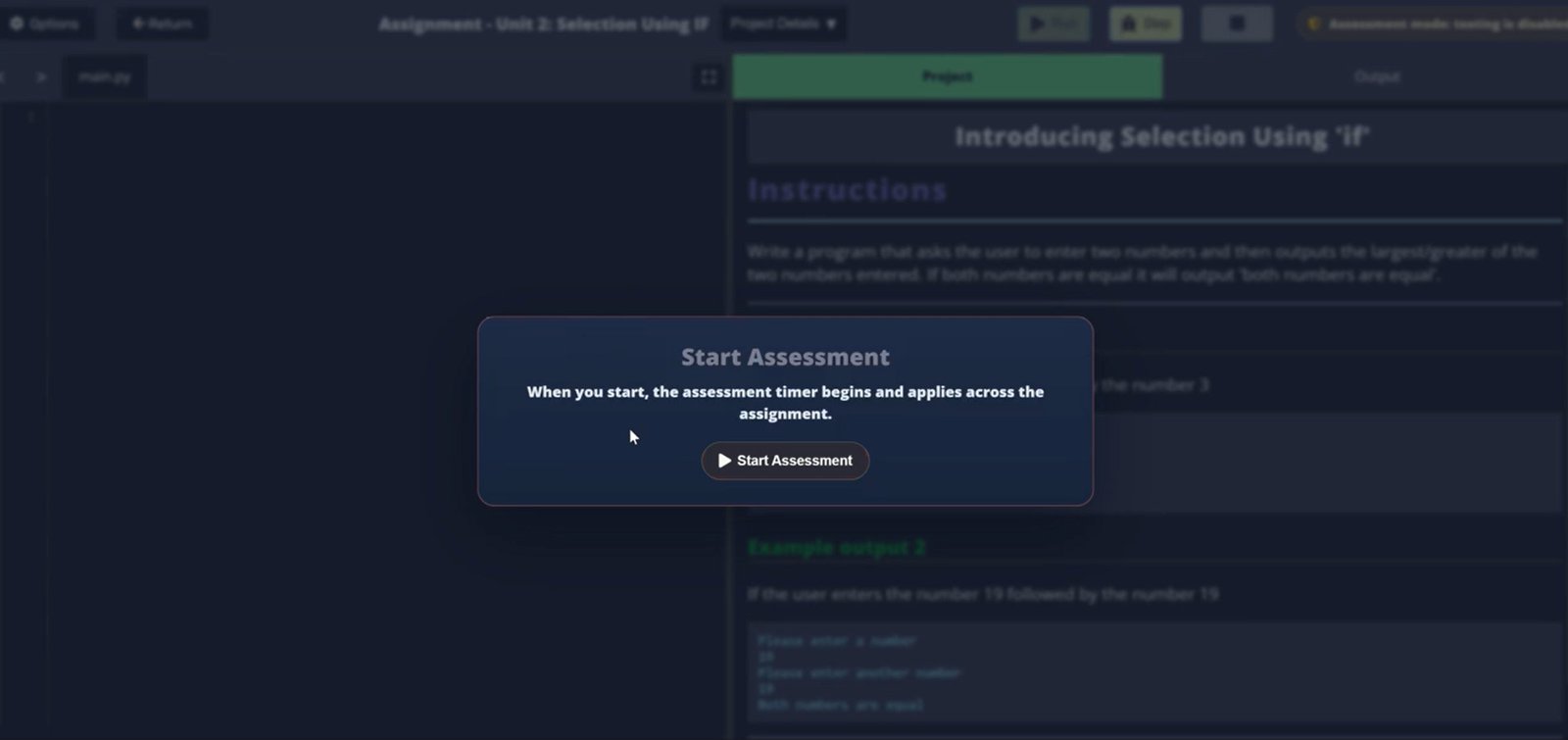 Assessmentmode preview